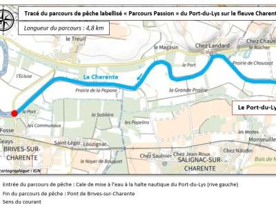 © Cartographie du parcours de pêche de Salignac
