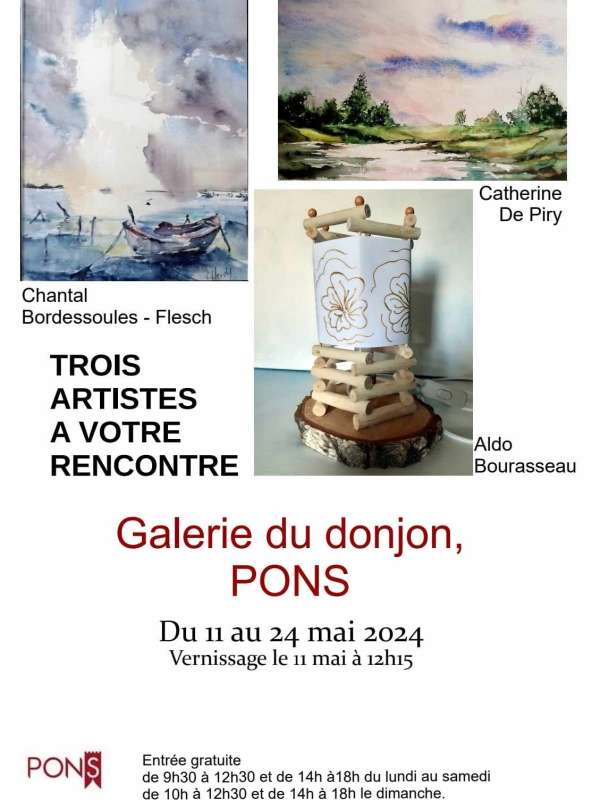 Exposition (3 artistes exposent au Donjon) Du 11 au 24 mai 2024