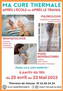 cure pour les actifs à Jonzac - affiche informative