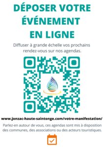 Déposer un événement Déposer votre événement en ligne pour les agendas de Jonzac Haute-Saintonge
