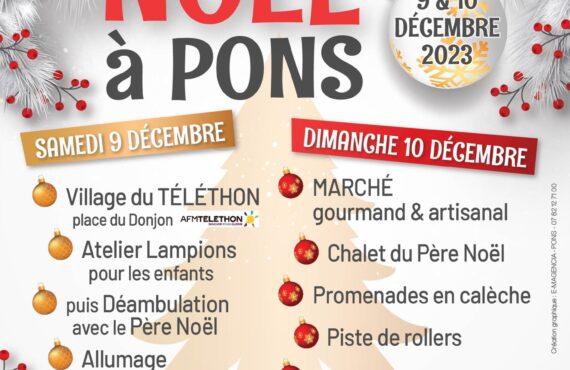 affiche marché noël à Pons 2023