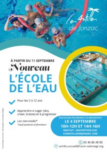affiche l'école de l'eau aux Antilles de Jonzac pour apprendre les différentes nages