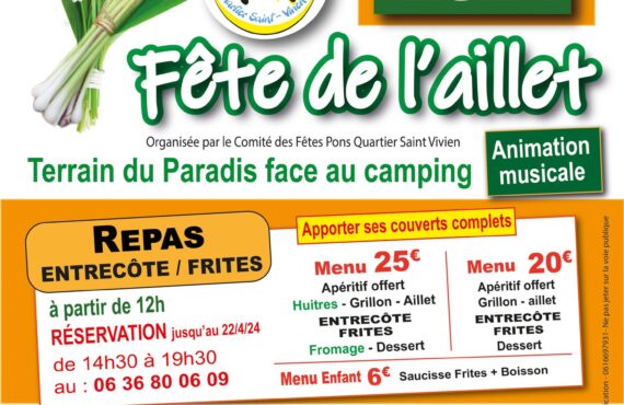 affiche fête de l'aillet à Pons (17) 2025