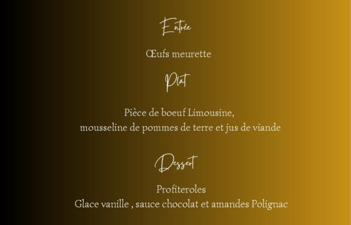 menu de fête des pères autour de jonzac