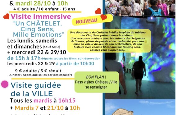 Affiche des visites guidées de jonzac octobre 2025